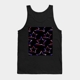 Fast Stars Red White Blue on Black Repeat 5748 Tank Top